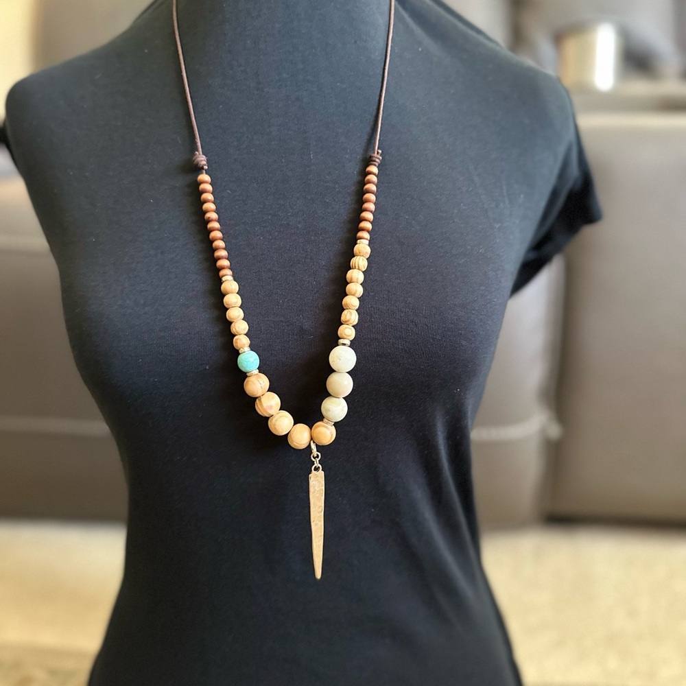 Long Beaded Boho/Western Statement Necklace
